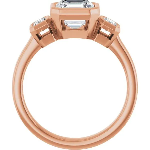 Bezel-Set Three-Stone Engagement Ring Image 2 House of Silva Wooster, OH