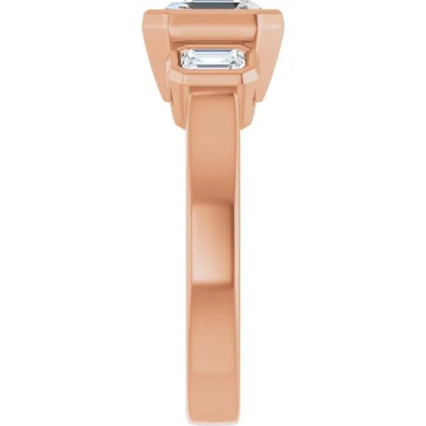 Bezel-Set Three-Stone Engagement Ring Image 4 Raleigh Diamond Fine Jewelry Raleigh, NC