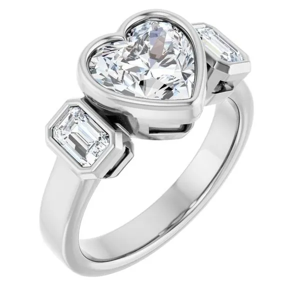 Bezel-Set Three-Stone Engagement Ring The Jewelry Source El Segundo, CA