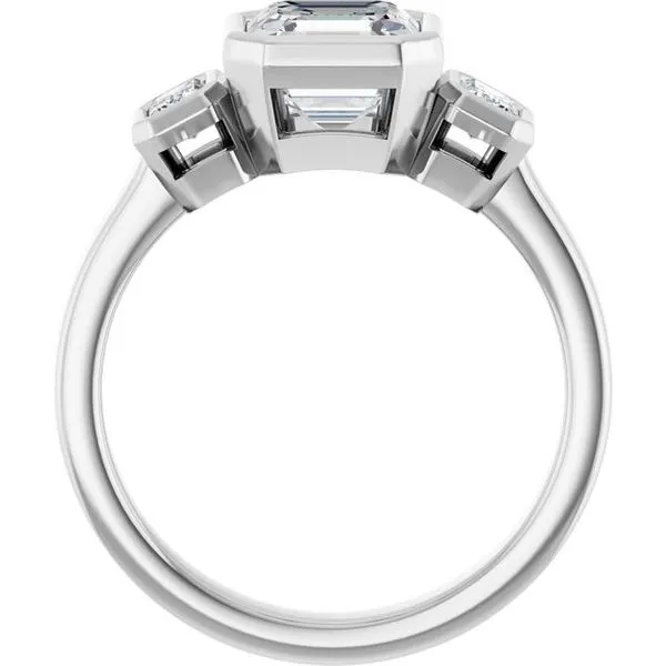 Bezel-Set Three-Stone Engagement Ring Image 2 J. Thomas Jewelers Rochester Hills, MI