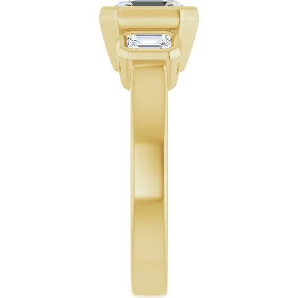 Bezel-Set Three-Stone Engagement Ring Image 4 Natale Jewelers Sewell, NJ