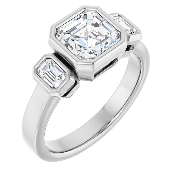Bezel-Set Three-Stone Engagement Ring