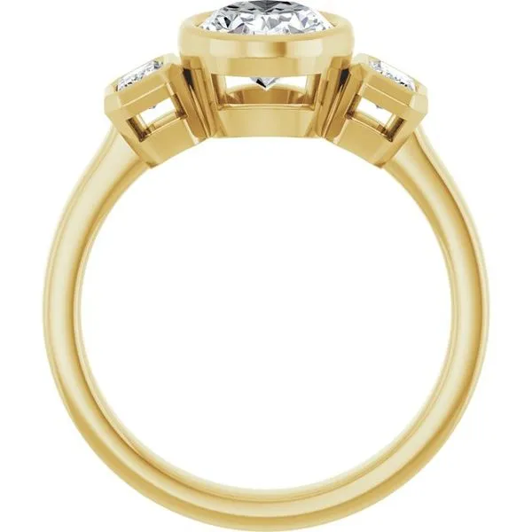 Bezel-Set Three-Stone Engagement Ring Image 2 Clater Jewelers Louisville, KY