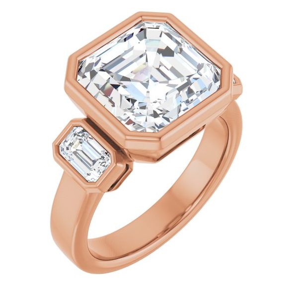 Bezel-Set Three-Stone Engagement Ring
