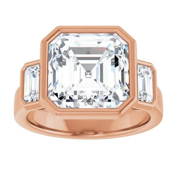 Bezel-Set Three-Stone Engagement Ring Image 3 J. Thomas Jewelers Rochester Hills, MI