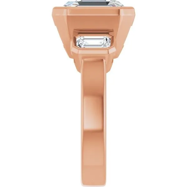 Bezel-Set Three-Stone Engagement Ring Image 4 Shipley's Fine Jewelry Hampstead, MD