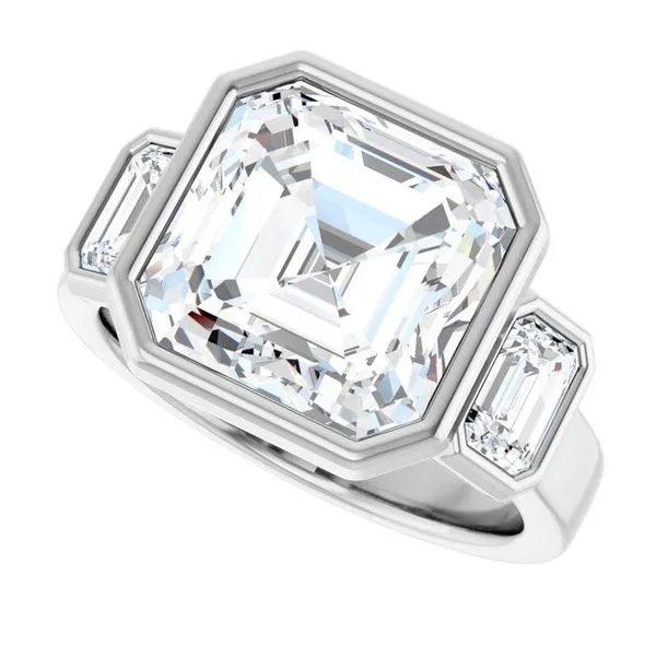 Bezel-Set Three-Stone Engagement Ring Image 5 Jimmy Smith Jewelers Decatur, AL