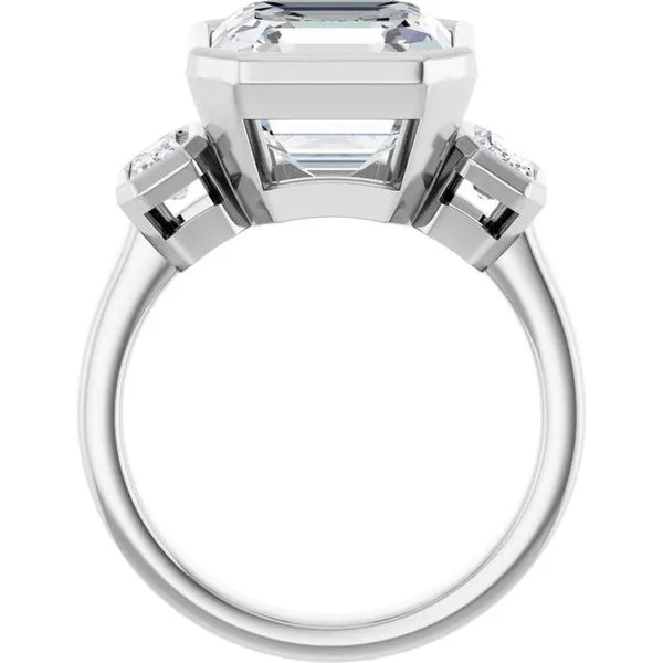 Bezel-Set Three-Stone Engagement Ring Image 2 Clater Jewelers Louisville, KY