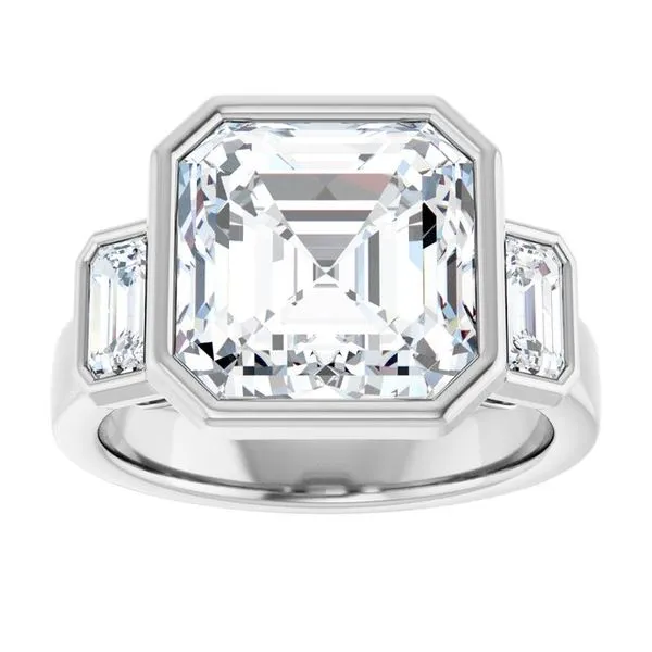 Bezel-Set Three-Stone Engagement Ring Image 3 Futer Bros Jewelers York, PA