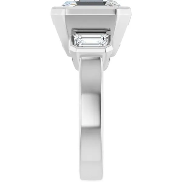 Bezel-Set Three-Stone Engagement Ring Image 4 Michael Szwed Jewelers Longmeadow, MA