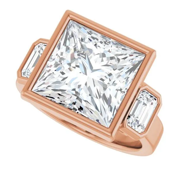 Bezel-Set Three-Stone Engagement Ring Image 5 Mark Jewellers La Crosse, WI