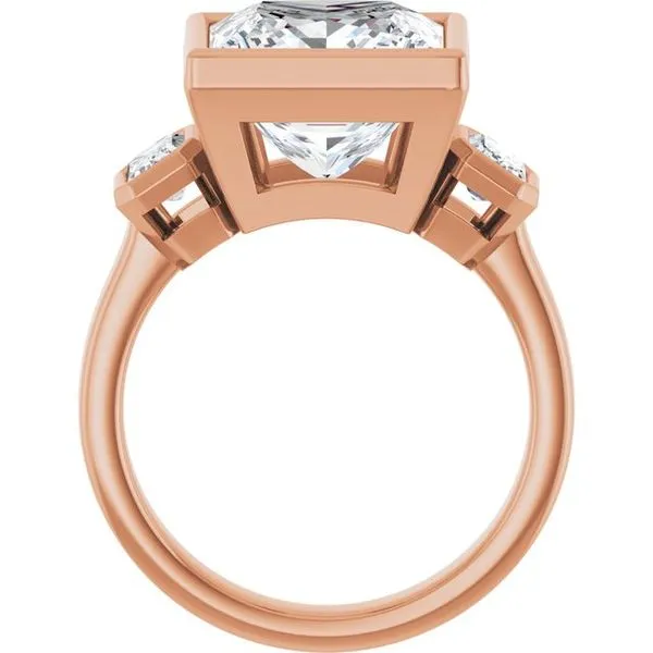 Bezel-Set Three-Stone Engagement Ring Image 2 Vulcan's Forge LLC KANSAS CITY, MO