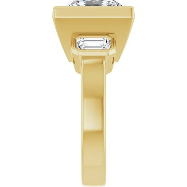 Bezel-Set Three-Stone Engagement Ring Image 4 Mark Jewellers La Crosse, WI