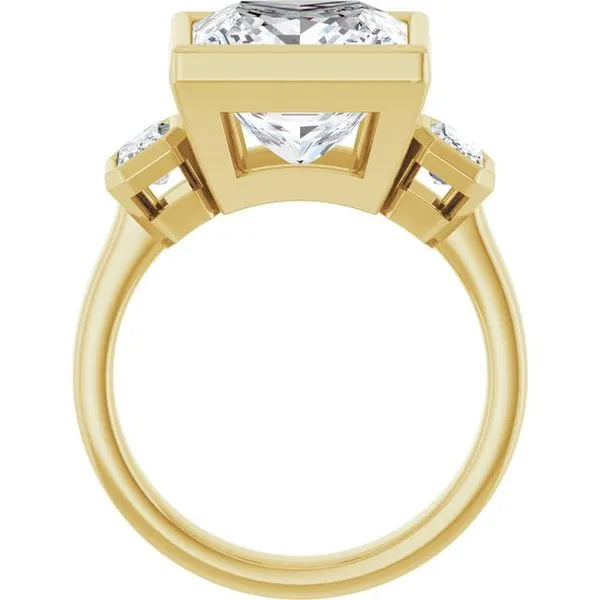 Bezel-Set Three-Stone Engagement Ring Image 2 Northwood Jewelers Northwood, OH