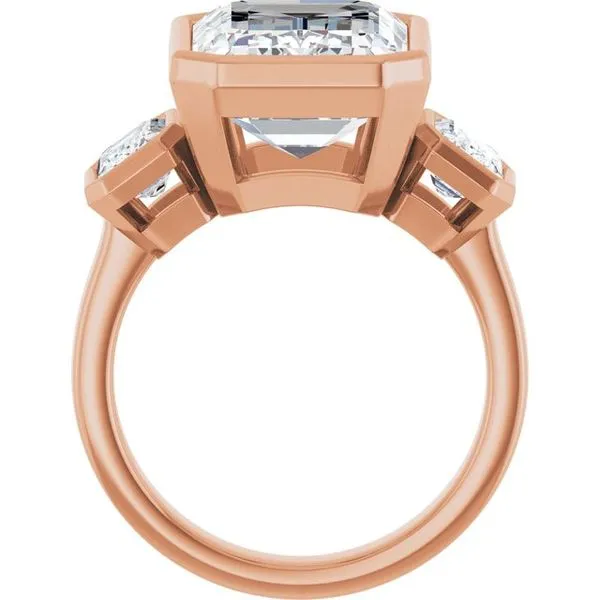 Bezel-Set Three-Stone Engagement Ring Image 2 Vulcan's Forge LLC KANSAS CITY, MO