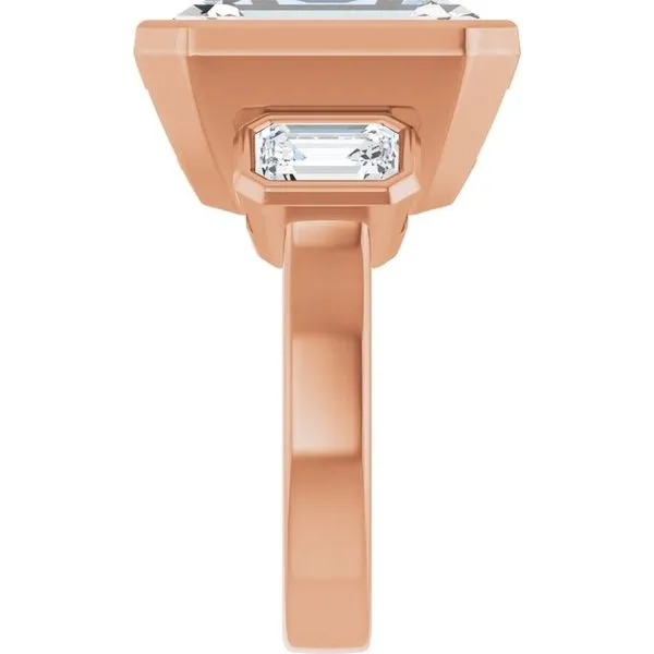 Bezel-Set Three-Stone Engagement Ring Image 4 Clater Jewelers Louisville, KY