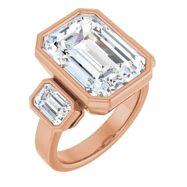 Bezel-Set Three-Stone Engagement Ring Don's Jewelry & Design Washington, IA