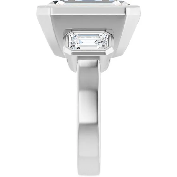 Bezel-Set Three-Stone Engagement Ring Image 4 J. Thomas Jewelers Rochester Hills, MI