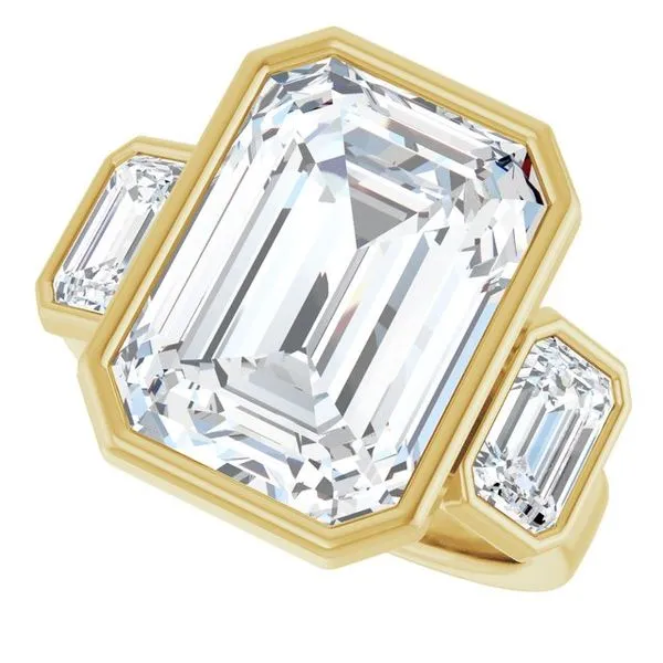 Bezel-Set Three-Stone Engagement Ring Image 5 Vulcan's Forge LLC KANSAS CITY, MO