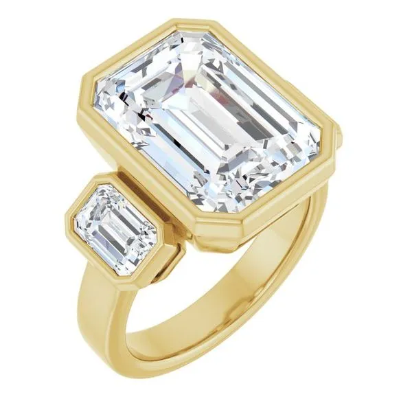 Bezel-Set Three-Stone Engagement Ring J. West Jewelers Round Rock, TX