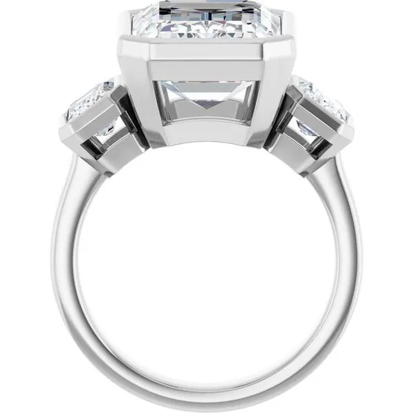 Bezel-Set Three-Stone Engagement Ring Image 2 Futer Bros Jewelers York, PA