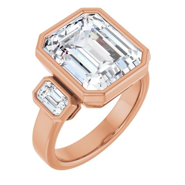 Bezel-Set Three-Stone Engagement Ring