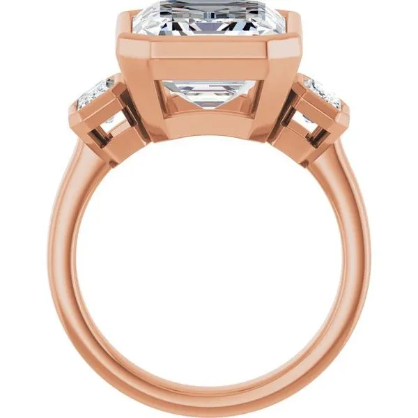 Bezel-Set Three-Stone Engagement Ring Image 2 Don's Jewelry & Design Washington, IA