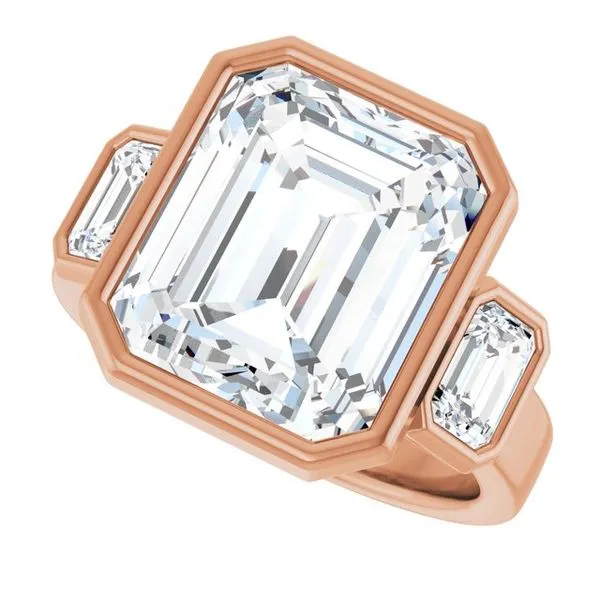 Bezel-Set Three-Stone Engagement Ring Image 5 Don's Jewelry & Design Washington, IA