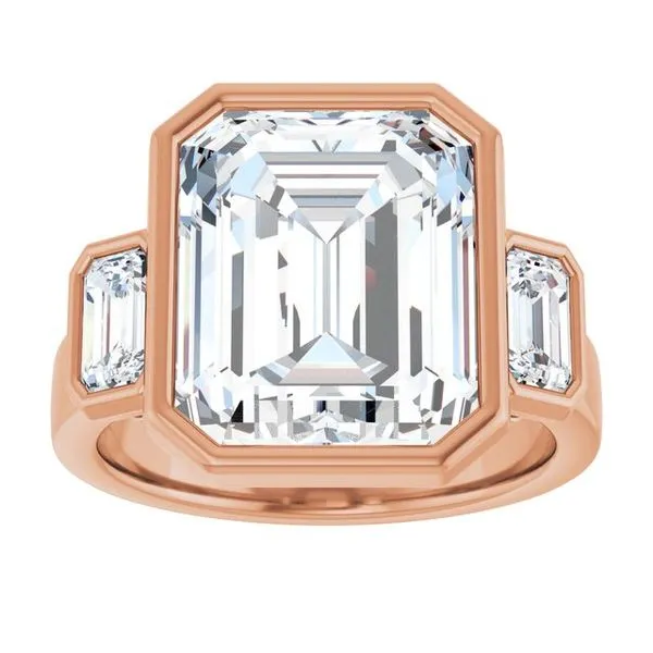 Bezel-Set Three-Stone Engagement Ring Image 3 Arezzo Jewelers Elmwood Park, IL