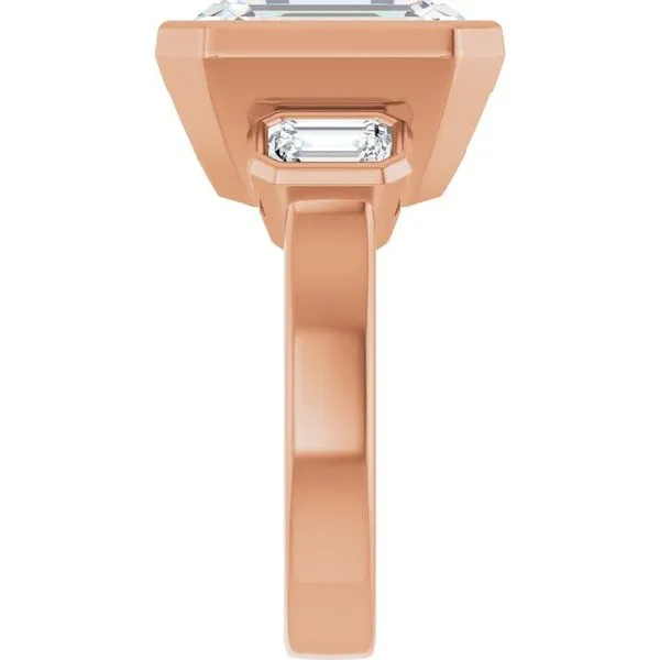 Bezel-Set Three-Stone Engagement Ring Image 4 J. West Jewelers Round Rock, TX