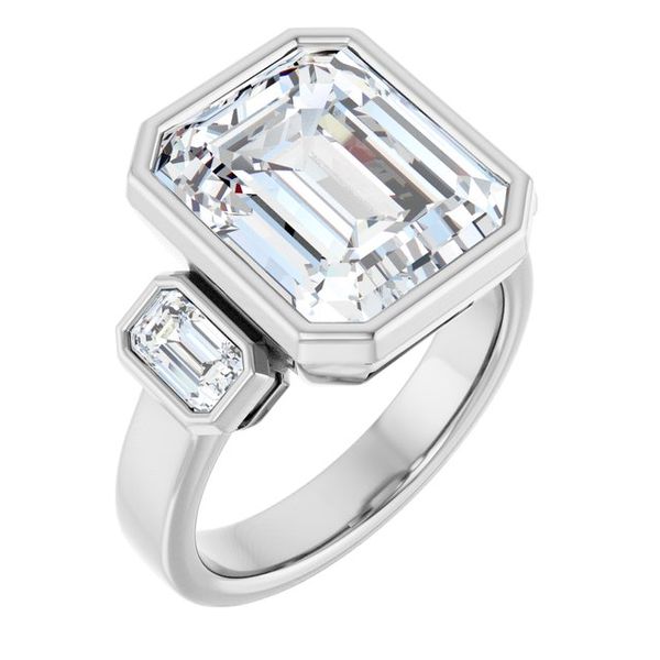 Bezel-Set Three-Stone Engagement Ring