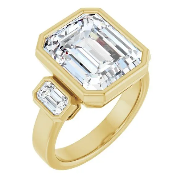 Bezel-Set Three-Stone Engagement Ring