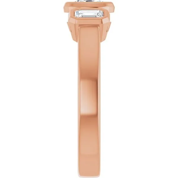 Bezel-Set Three-Stone Engagement Ring Image 4 Don's Jewelry & Design Washington, IA