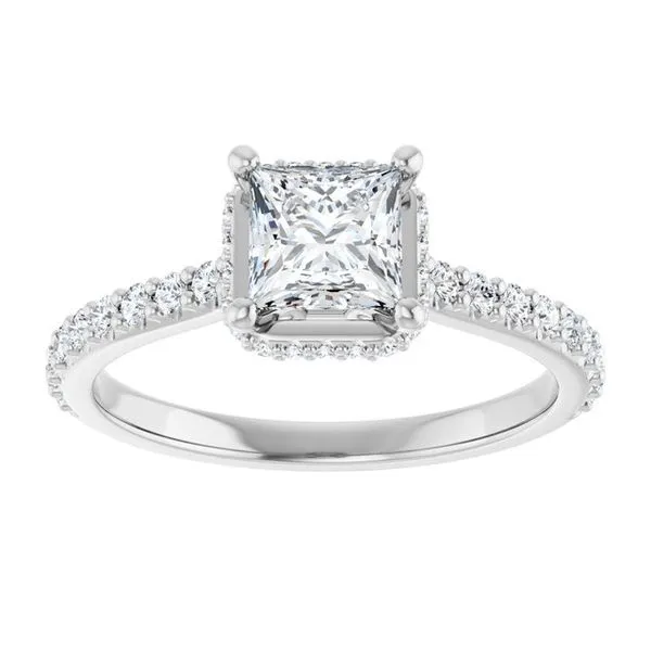 Hidden Halo-Style Engagement Ring Image 3 Hudson Valley Goldsmith New Paltz, NY