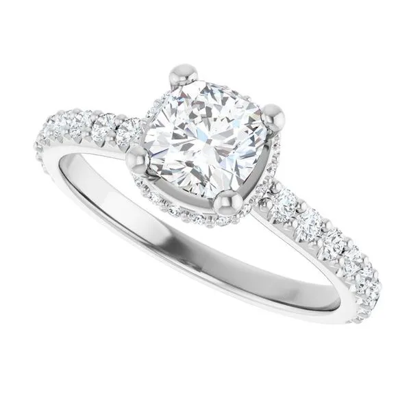 Hidden Halo-Style Engagement Ring Image 5 Hudson Valley Goldsmith New Paltz, NY