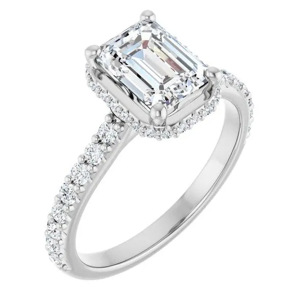Hidden Halo-Style Engagement Ring J. West Jewelers Round Rock, TX