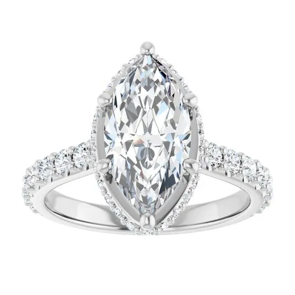 Hidden Halo-Style Engagement Ring Image 3 Hudson Valley Goldsmith New Paltz, NY