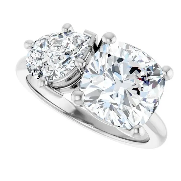 Two-Stone Engagement Ring Image 5 Hudson Valley Goldsmith New Paltz, NY