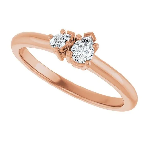 Two-Stone Engagement Ring Image 5 Hudson Valley Goldsmith New Paltz, NY