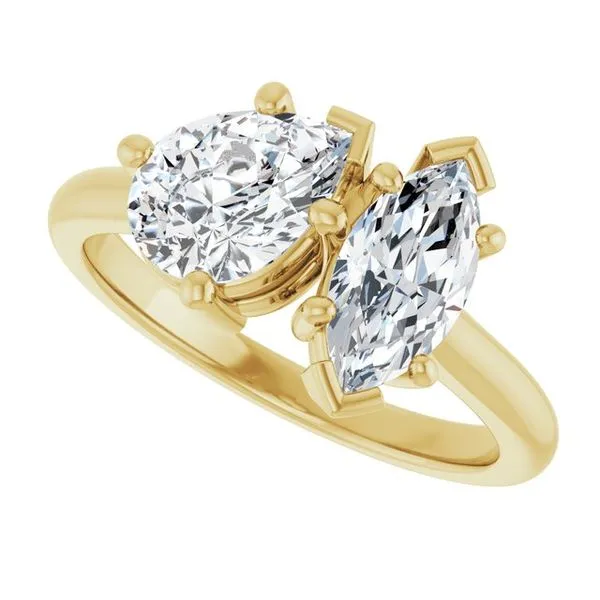 Two-Stone Engagement Ring Image 5 Hudson Valley Goldsmith New Paltz, NY