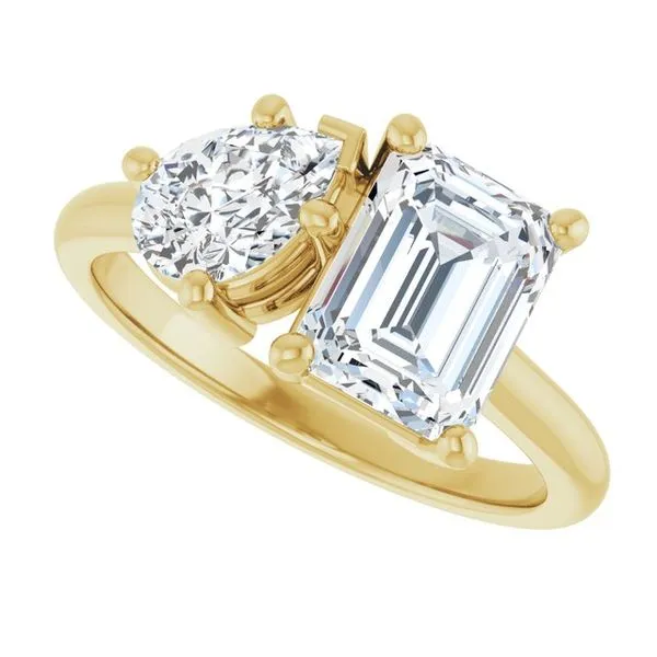 Two-Stone Engagement Ring Image 5 Hudson Valley Goldsmith New Paltz, NY