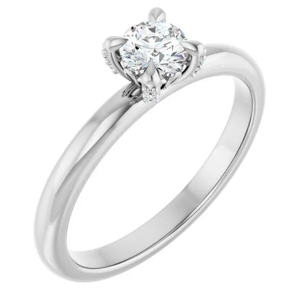 Claw-Prong Accented Engagement Ring