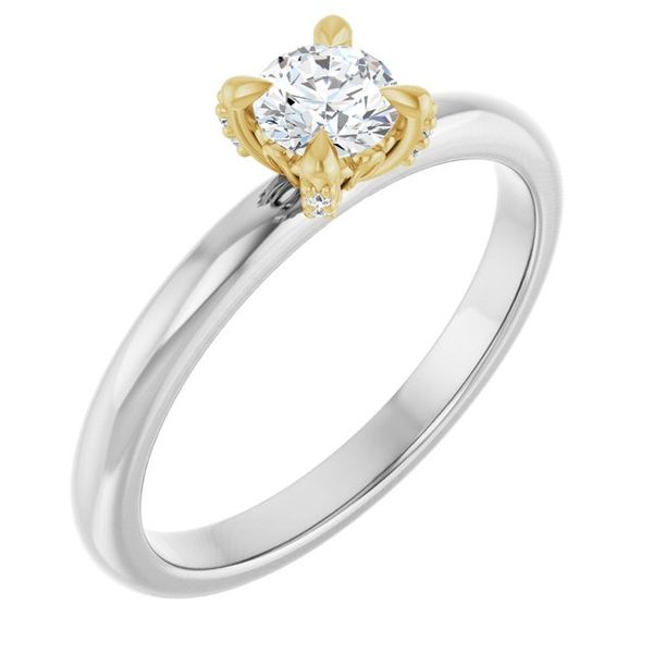 Claw-Prong Accented Engagement Ring