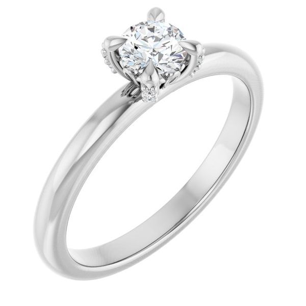 Claw-Prong Accented Engagement Ring