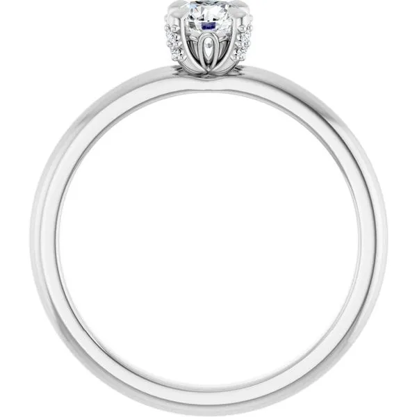 Claw-Prong Accented Engagement Ring Image 2 Hudson Valley Goldsmith New Paltz, NY