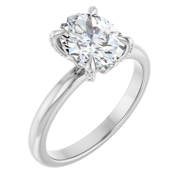 Claw-Prong Accented Engagement Ring
