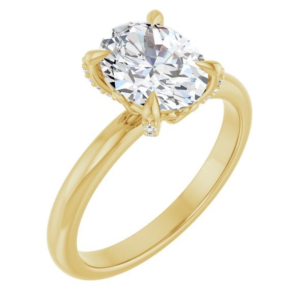 Claw-Prong Accented Engagement Ring
