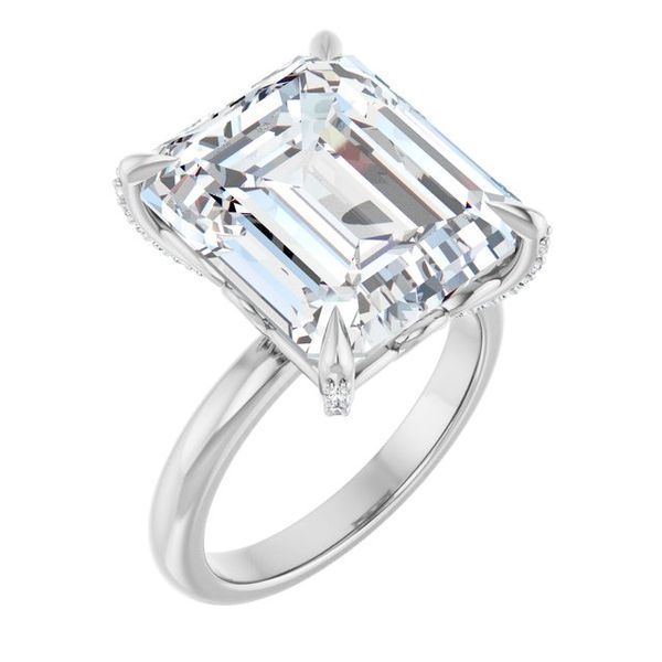Claw-Prong Accented Engagement Ring