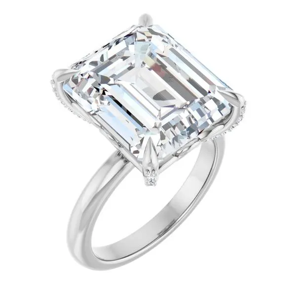 Claw-Prong Accented Engagement Ring