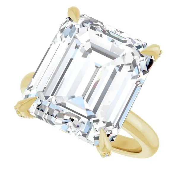 Claw-Prong Accented Engagement Ring Image 5 Hudson Valley Goldsmith New Paltz, NY